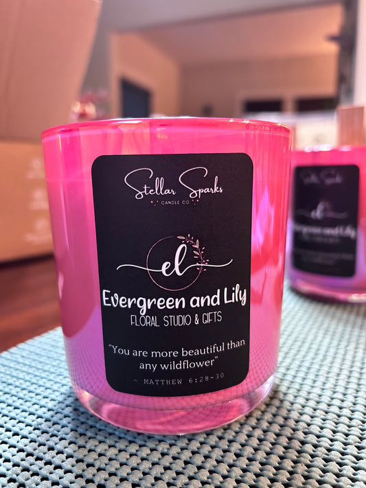 Evergreen & Lily custom 13oz candle